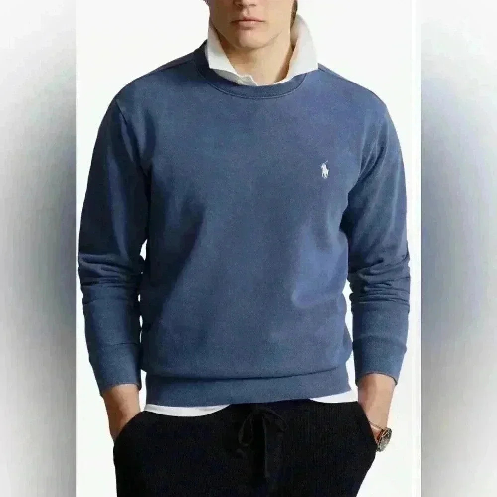 Polo Ralph Lauren Men's Crewneck Sweater Navy Blue Cotton XL